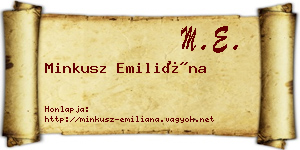 Minkusz Emiliána névjegykártya